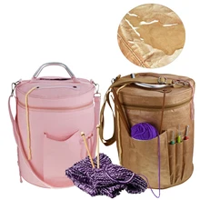 Удобная для переноски пустая сумка для хранения пряжи органайзер для всех вязания крючком аксессуары для вязания крючком сумка-тоут DIY большая сумка для шитья