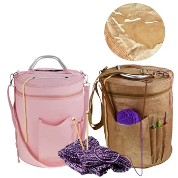 

Easy To Carry Empty Yarn Storage Bag Yarn Organizer For All Crochet Knitting Accessory Crochet Tote Bag DIY Large Sewing Bag