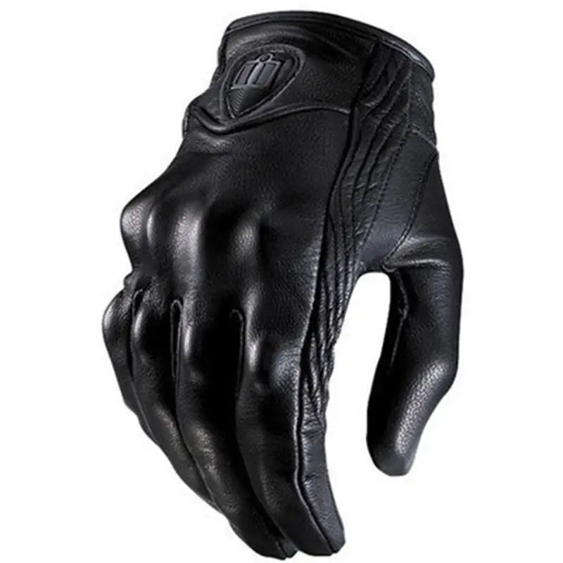 

2018 Retro Perforated Leather Motorcycle Gloves Cycling Moto Motorbike Protective Gears Motocross Glove winter man Gift