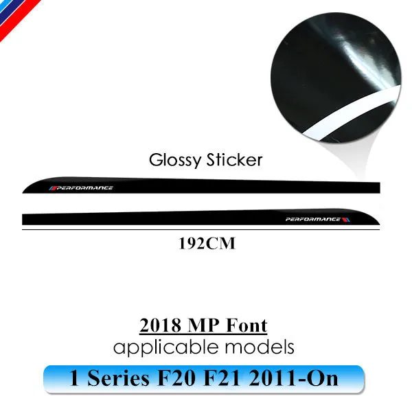 2X Side Stripes Sill Skirt Stickers Decal M Performance Sport for BMW 1 Series f20 f21 F40 118i 120i 125i 128i 135i Accessories 18mp gloss black