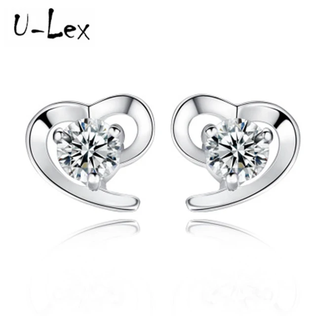 2018 New Fashion Korean Earring Beautiful Shiny Heart Earrings Stud 2018 New Fashion Korean Earring Beautiful Shiny Heart Earrings Stud Sterling Silver 925 For Women