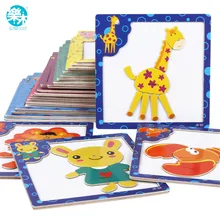3D Магнитный деревянные Головоломки головоломки для детей раннего образования деревянные игрушки мультфильм животных головоломки таблица детские игры