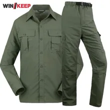 Trekking Man Summer Quick Dry Shirt Hiking Pant Suit Men Fishing Sport Camping Breathable Shirt Climbing Trousers Shirt+Pant