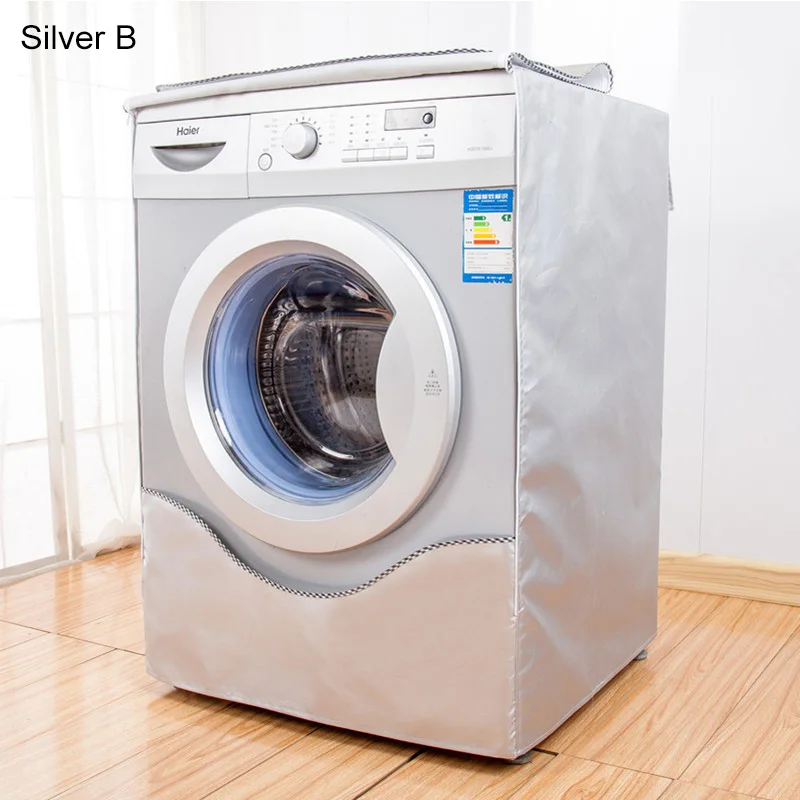 

1Pcs Protective Dust Washing Machine Cover Dust Proof Covers Silver Household Merchandises Waterproof Sunscreen Portable