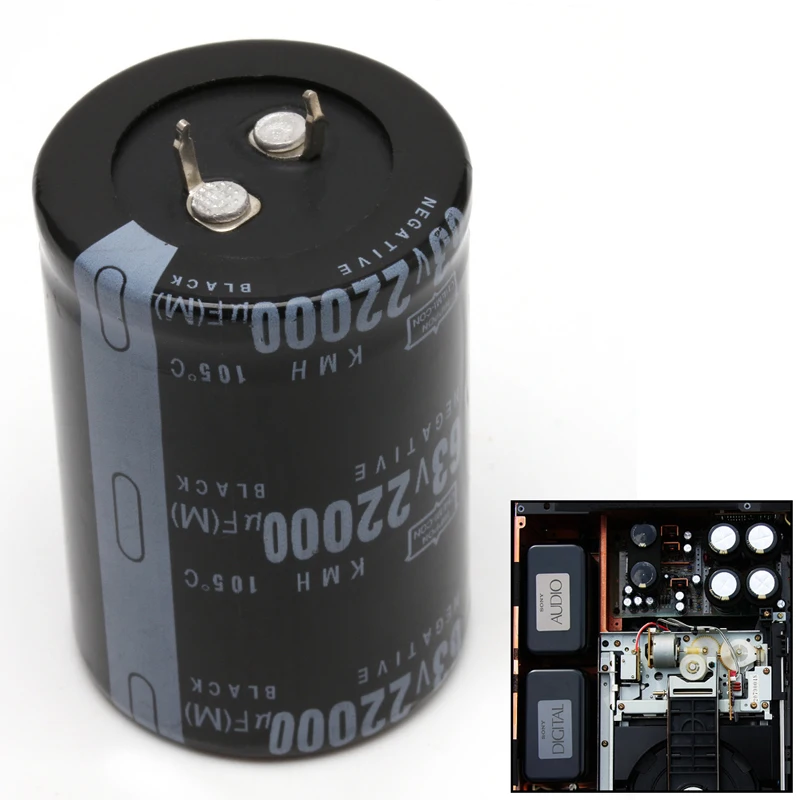 

22000UF 63V Aluminum Electrolytic Capacitor Dimension 35x50mm Cylindrical