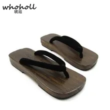 WHOHOLL Geta Man Cosplay Japanese Geta Paulownia Wooden Sandals GINTAMA Costumes Male Flip-flops Platform Sandals Clogs Shoes tayun women sandals 2017 summer unisex japanese gate flip flops clogs wooden platform double heel cosplay costumes geta 226
