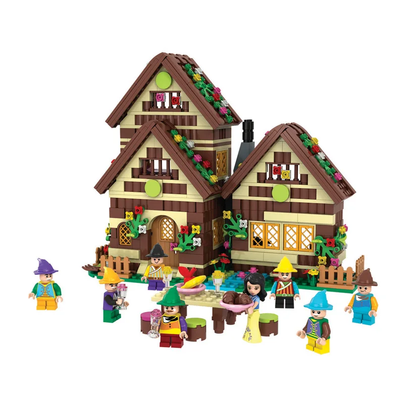 2016 New Winner 680pcs Building Blocks Fight Inserted Blocks Dream Girl Snow White Dwarfs Chalet 5005