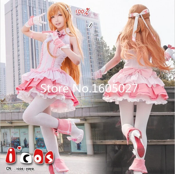 アニメsao剣アートオンライン結城アスナアイドル版歌手ステージロリータドレスコスプレ衣装パーティー服ハロウィンスーツのための Dress Cosplay Lolita Dress Cosplaycosplay Costume Aliexpress