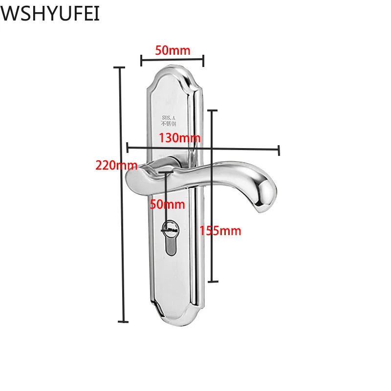 1 шт. внутренние дверные замки из нержавеющей стали, ручка деревянной двери для спальни, замок, немой простой замок, новые аксессуары для украшения дома