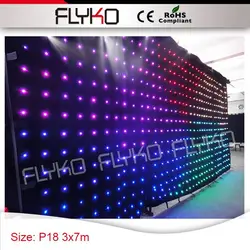 Высокая Difinition 10FT * 23ft светодиодный дисплей P18CM противопожарные LED DJ занавес видео экрана