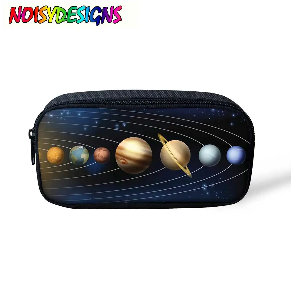 

NOISYDESIGNS Children Pencil Box Pencilcase Universe Space Solar Designs Pencil Case for Boys School Supplies Zipper Makeup Bag