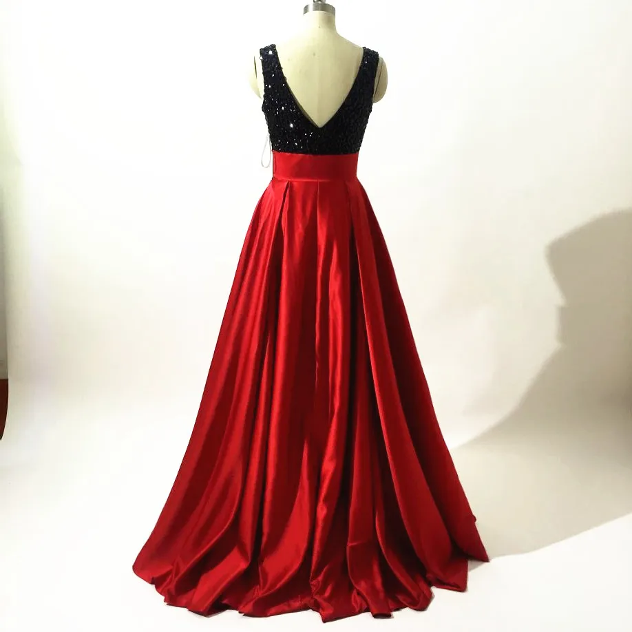 Атласные платья для выпускного вечера с глубоким v-образным вырезом, вечерние платья красного цвета с сердечком, вечерние платья без рукавов в арабском стиле