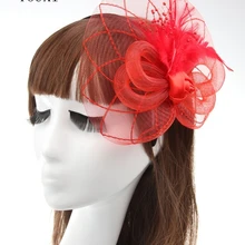 Реальные фотографии Тюль перо жемчуг головной убор для приемов клетка вуалетки/головной убор/вечерние короткие шляпы