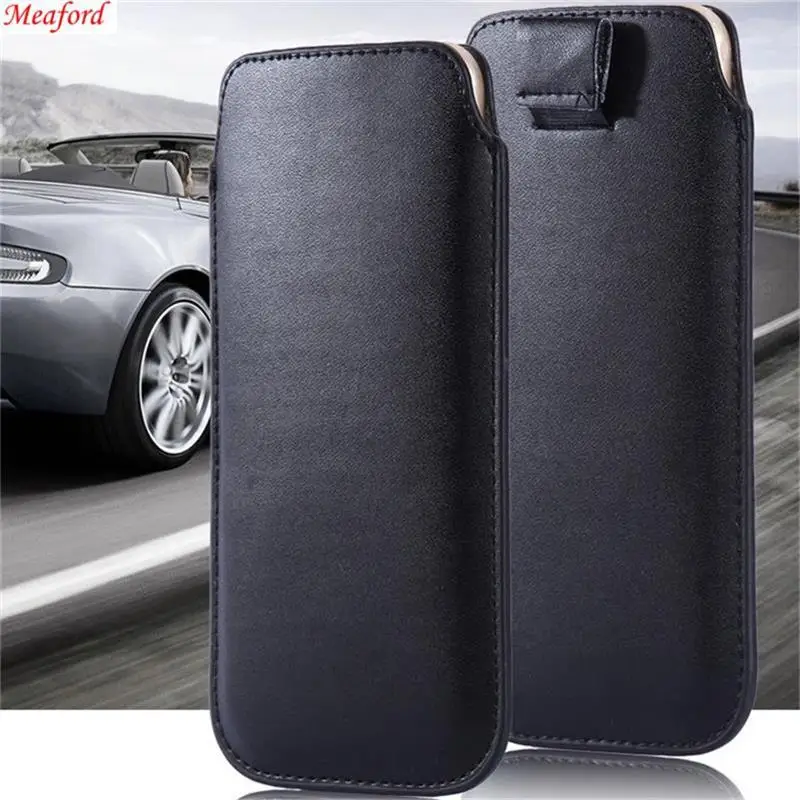 

Universal leather case for iPhone XS Max XR 8 plus 7 plus 6 plus case Cover Pull Tab Pouch bag Leather Phone Case fundas coque