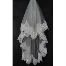 Новинка 2 слоя Локоть кружево край вуаль Блестки Белый/слоновая кость свадебная вуаль невесты+ расческа