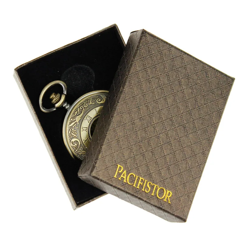 Карманные часы ретро стиль механический скелет полностью металлическое