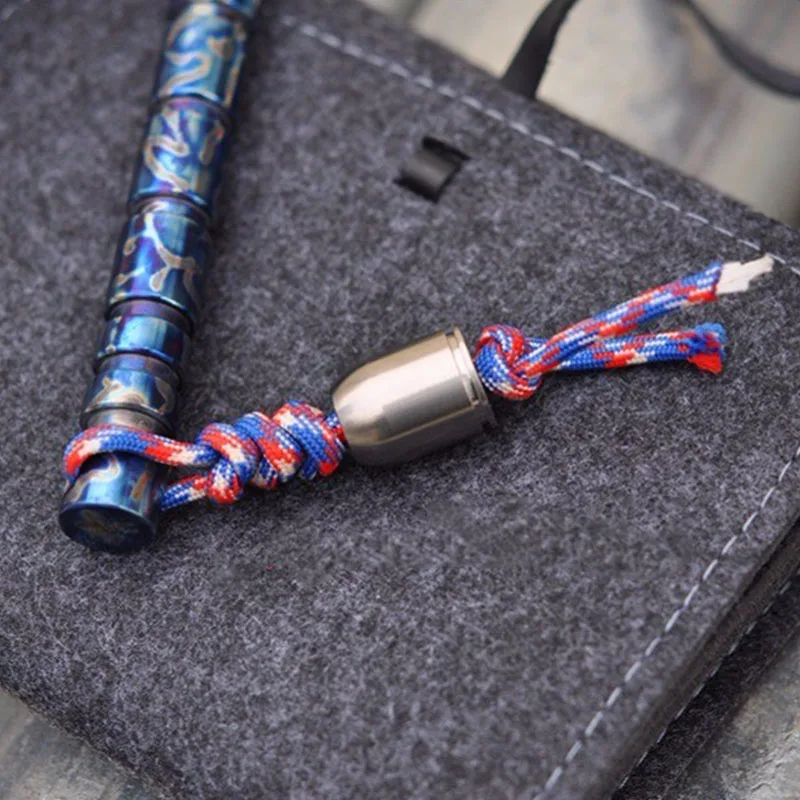 

EDC Titanium Alloy TC4 Knife Bead Bullet Shell Polishing Pendant Umbrella Rope Pendant Tool Paracord Beads Accessories Equipment