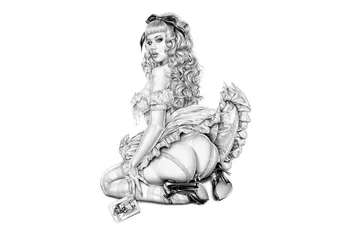 

custom print wall art fabric poster sexy girl playing card TAT010 for room decoration home decor (frame available)