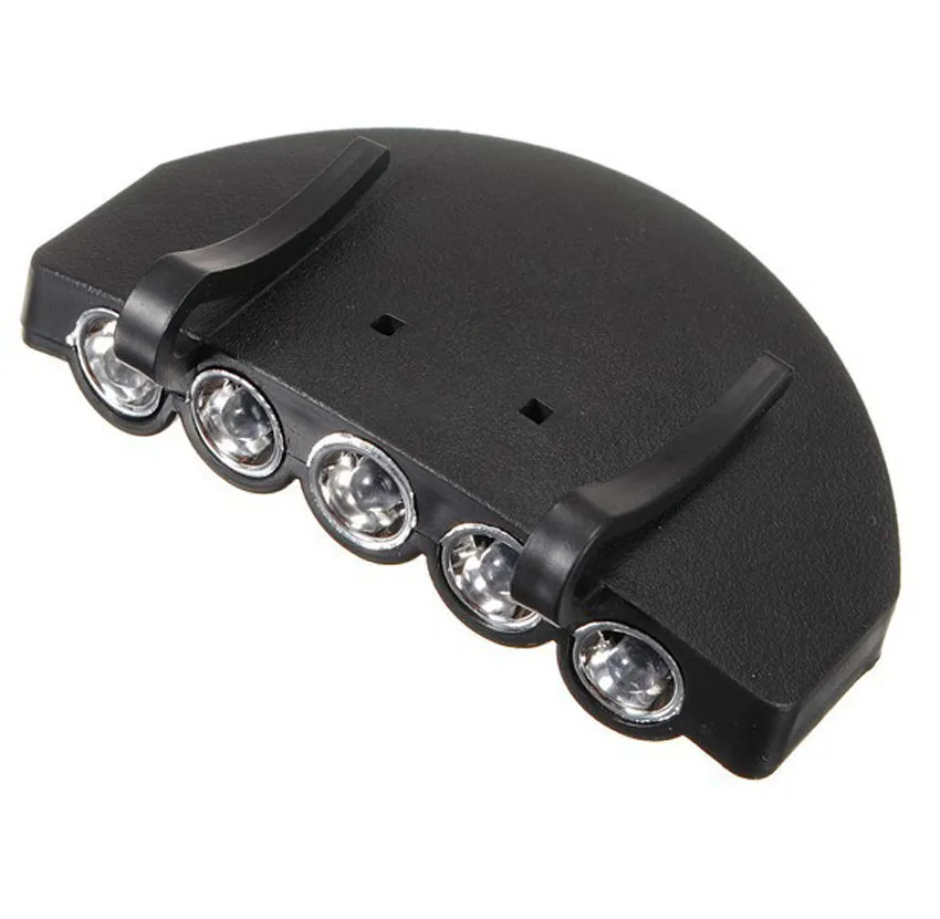 

New Bright 5 LED HeadLamp HeadLight Fishing Camping Hunting Hat Light Include 2batteries 2modes repair light practical essential