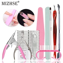 MIZHSE 10 шт. наборы для маникюра для снятия лака Бумажные Прокладки пилки для ногтей кисть прочный полировка грубый песчаник Fing инструмент для ногтей