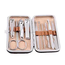 10 шт./компл. Когтерез набор гвозди маникюрных инструментов педикюр нож ножницы ногтями Нипер Cutterthe Nail Clipper+ Case инструмент