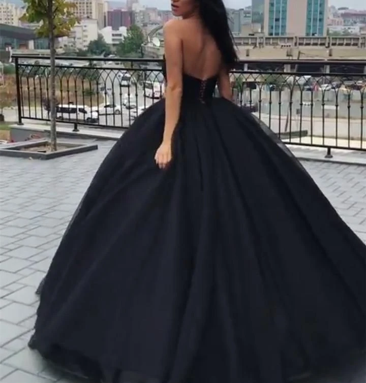 Black ball gown prom dress 1