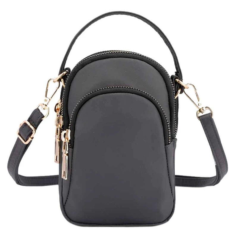 CONEED Женская мини-сумка, модная женская сумка через плечо, легкая нейлоновая сумка, одноцветная водонепроницаемая сумка на молнии No8 - Цвет: GY