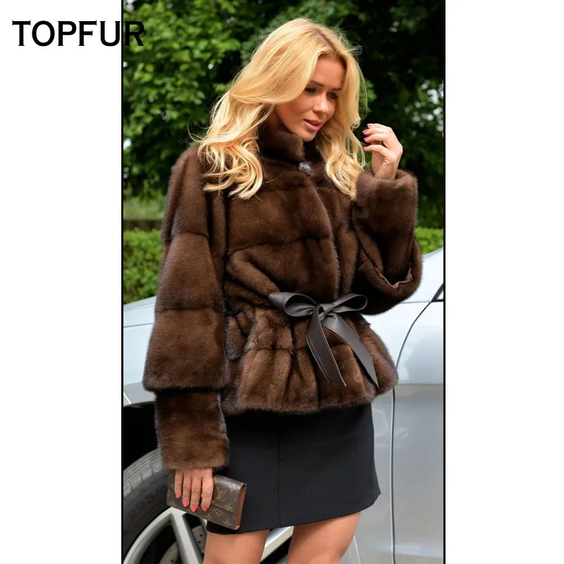 TOPFUR 2018 New Style Mink Fur Coats Women Detachable Sleeves Black Choose Fur Coat Genuine Leather Fur Slim Short Jackets TOPFUR 2018 New Style Mink Fur Coats Women Detachable Sleeves Black Choose Fur Coat Genuine Leather Fur Slim Short Jackets