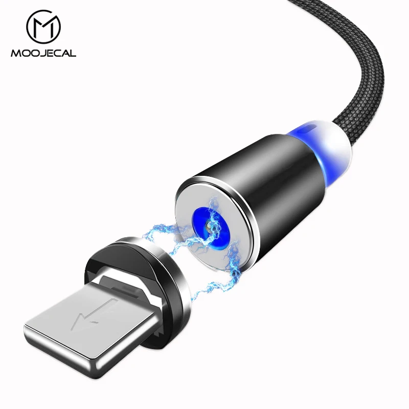 

NEW MOOJECAL Magnetic Cable For iPhone X XS Max Xr 8 7 Plus Charging Wire to USB Cable For iPhone 6S 5S LED Magnet Charger Cord