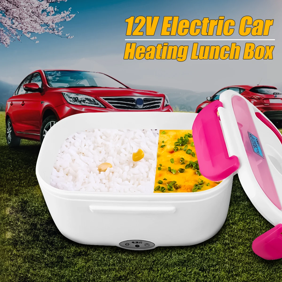 

1.05L 12V Electric Lunch Box Heated Car Plug Heating Bento Outdoor Picnic Travel Food Warmer Container Storage Boxes With Scoop