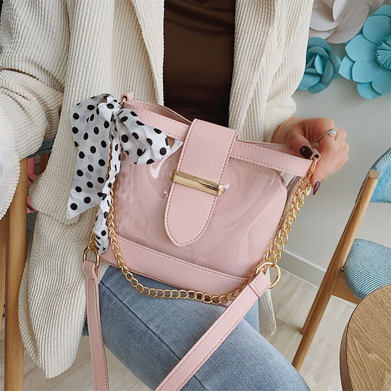 

Transparent Bag Luxury Famous Brand Handbags Clear Purse Womens Chains Shoulder Crossbody Bags Beach Bag sac a main Bolso Mujer