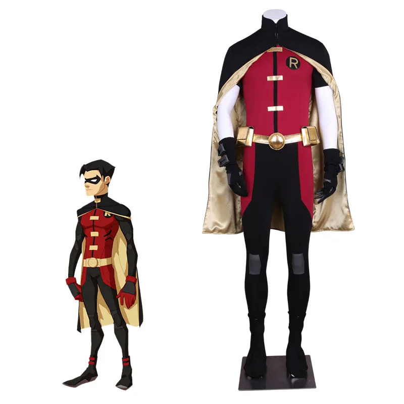 Teen titans junior justice league robin костюм в стиле косплей мужской комбинезон