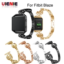 UIENIE для Fitbit Blaze Band ремешок для часов со стразами из нержавеющей стали аксессуар браслет с матальной рамкой