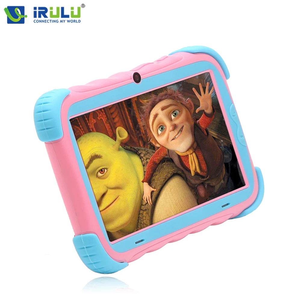 

Hot iRULU Y5 7" Babypad 1024*600 IPS Quad Core Android 7.1 Tablet PC GMS 1G 16G Silicone Case Gift For Children Pink/Green LCD