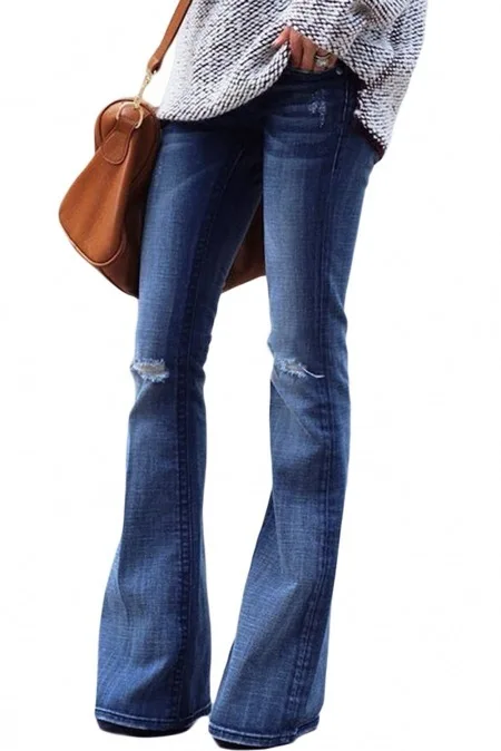 Women's High Waist Bootcut Jeans - Slim Fit Stretch Denim Bell Bottom Flare Pants image 4