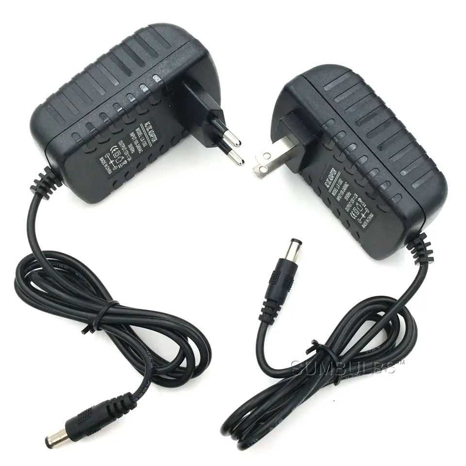 AC 110V 220V к DC 12V источник питания трансформатор 2A 15W США ЕС вилка шнур драйвер с