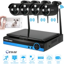 OWSOO 4 канала Wi-Fi 720 P комплект ip-камеры NVR беспроводная камера видеонаблюдения Системы 10," ЖК-дисплей 4CH Wifi NVR наборы комплект видеонаблюдения P2P Ночное видение