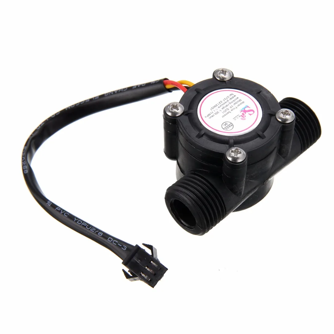 1pc 1/2`` Hall Water Flow Sensor Control Effect Flowmeter Flow Mesuring Tool 1-30L/min For Arduino