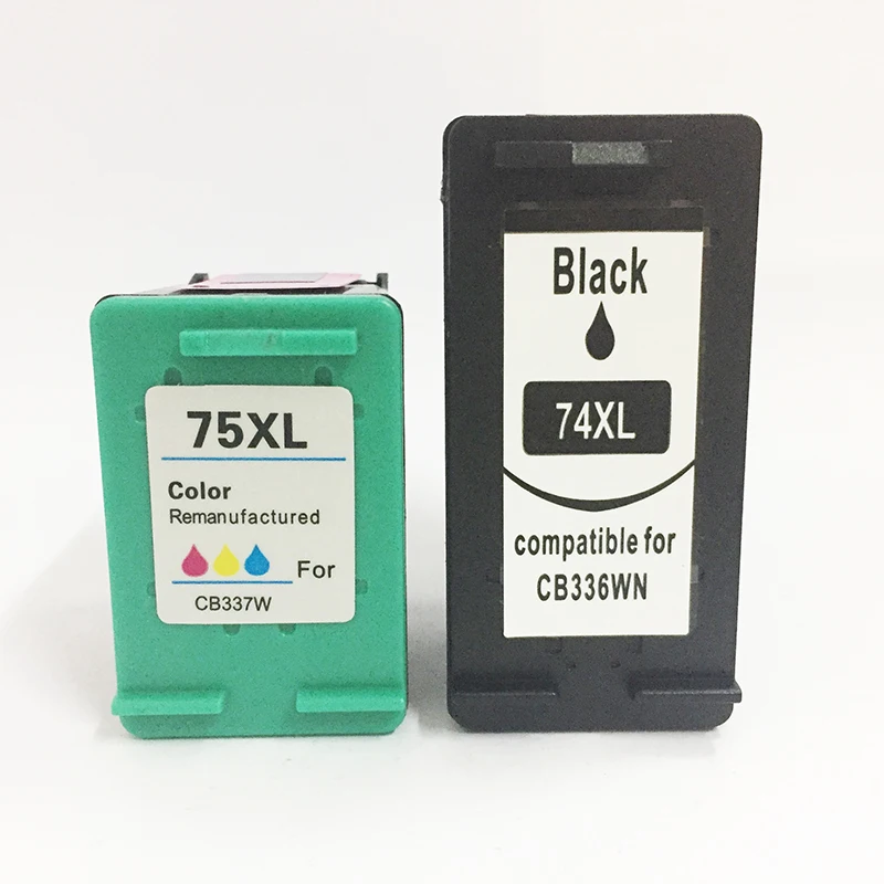 74 75 xl Refilled Ink Cartridge Replacement For HP 74xl 75xl