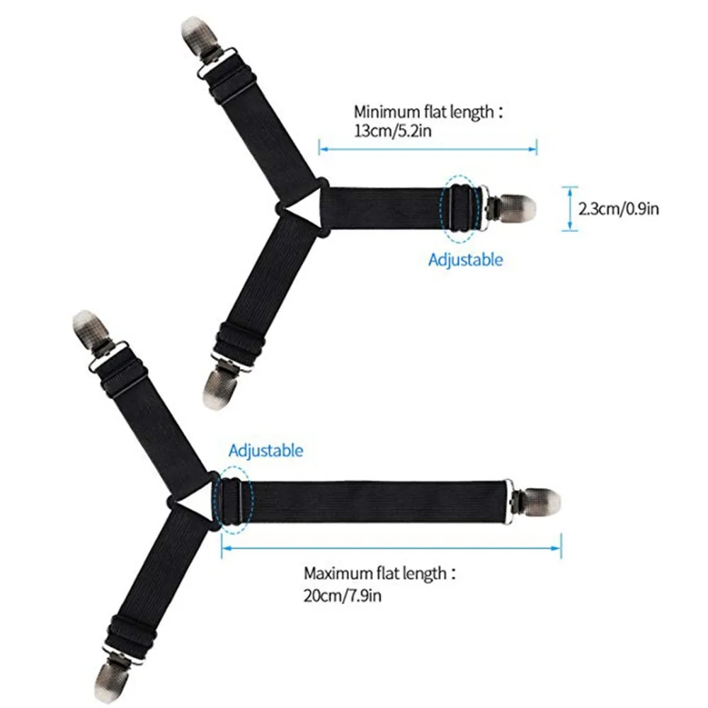 4 шт. Регулируемый эластичный наматрасник Кровать Лист захваты держатель зажим крепеж ремни угловая фиксация нескользящие ремни ремень