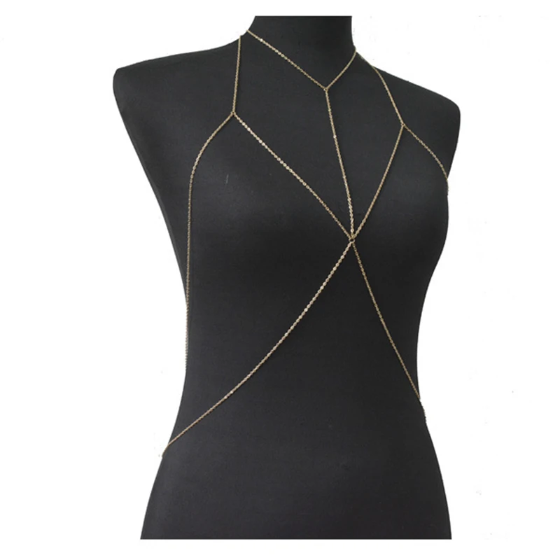 Newest Women Multilayer Body Chain Choker Summer Beach Bikini Jewelry Punk Style Sexy Waist Bra Thin For Party | Украшения и