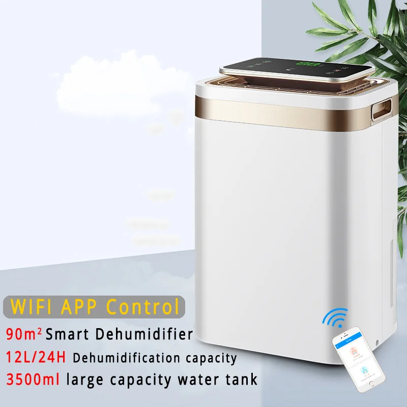 

Home APP Remote Control Dehumidifier Smart Touch Air Dryer LCD 24H Timing Moisture Absorption Straight Water Air Drying Machine
