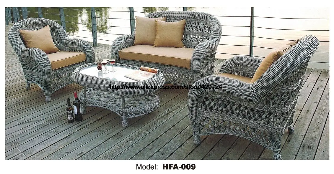 Luxe Handmake Ronde Rotan Outdoor Sofa Set Tuin Terrasmeubilair Sofa