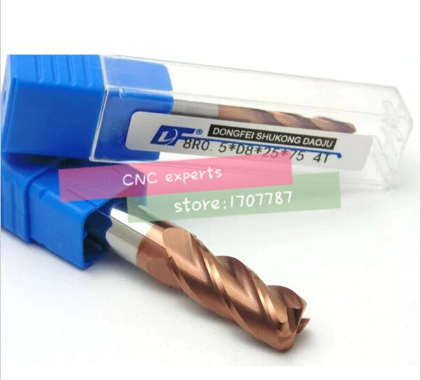 4R1 6R1 8R1 10R1 12R1 * 100л титановый желтый 4 флейты цементированный карбид Угловой радиус