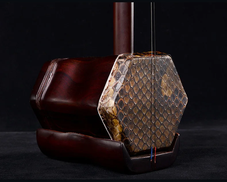 Chinese Erhu 2 String Instrument, Professional Erhu, Folk String Instruments, Ebony Funda, China Redwood with Erhu Accessories