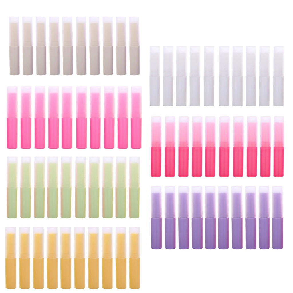 Pack of 10 Lip Balm Container Empty Lipstick Lipgloss Refillable Chapstick Tubes with Top Cap for Travel 4ml - Size 1.5 x 8.3 cm