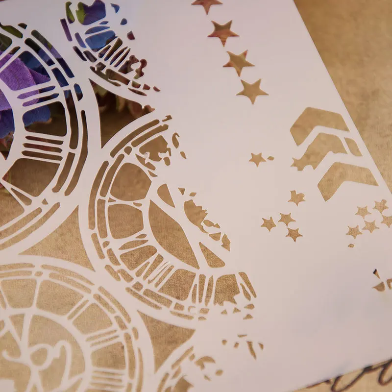 5.1inch Clock Dial Wheel Arrow Layering Stencils Painting Scrapbook Coloring Embossing Album Decorative Paper Card Template