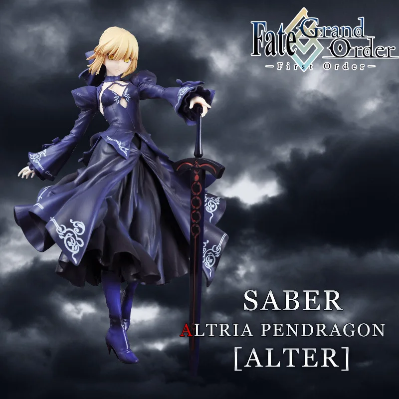 23 см Фэнтези большой заказ Saber Alter Dress Ver Сексуальная ПВХ Модель коллекции косплей