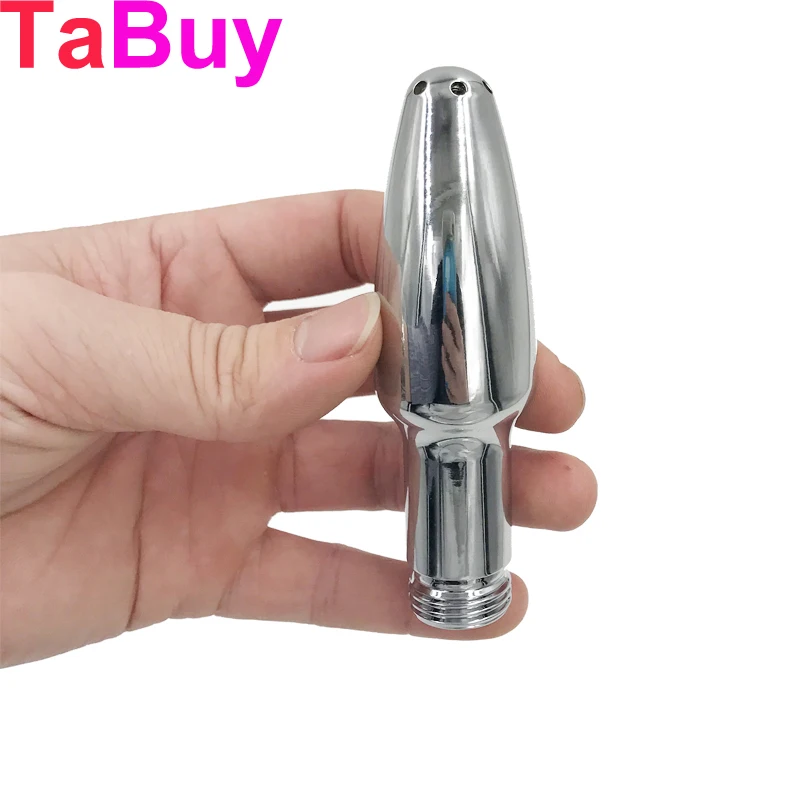 Metal Shower Enema Water Nozzle Plug Head Enema Anal Cleaning KitFaucet Anal Plug Sex Toys for Men Women