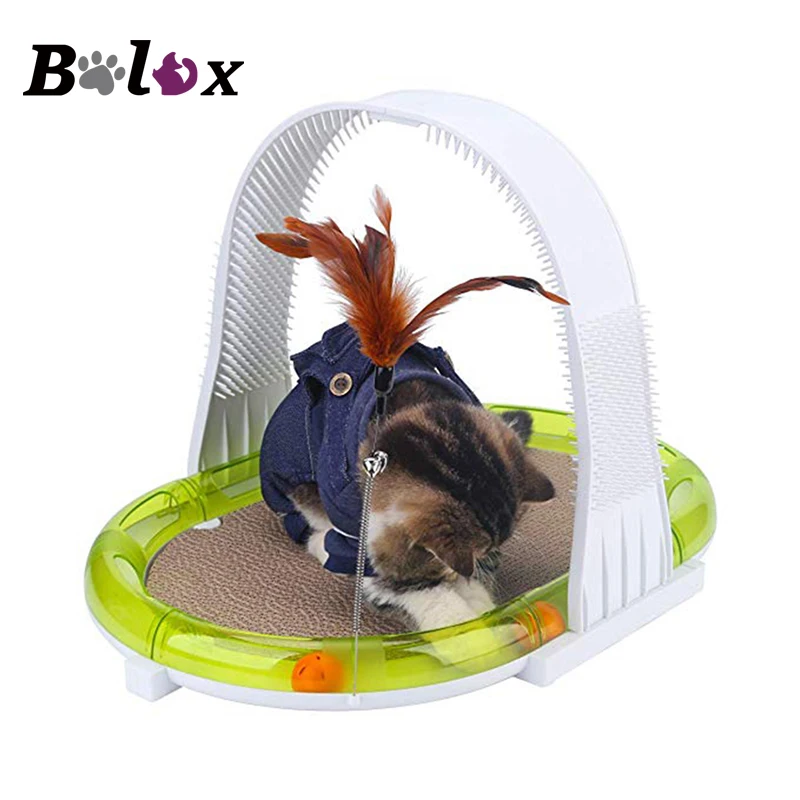 

Cat Toy Tracks Roller Scratch Board Funny Training Toys for Cats Elastic Feather Interactive Toy Scratcher Sisal Pet Product
